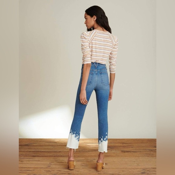 VERONICA BEARD Carly High-rise Jeans Bleach Splatter in Lava Stone Denim 26 / 2 - Picture 3 of 12
